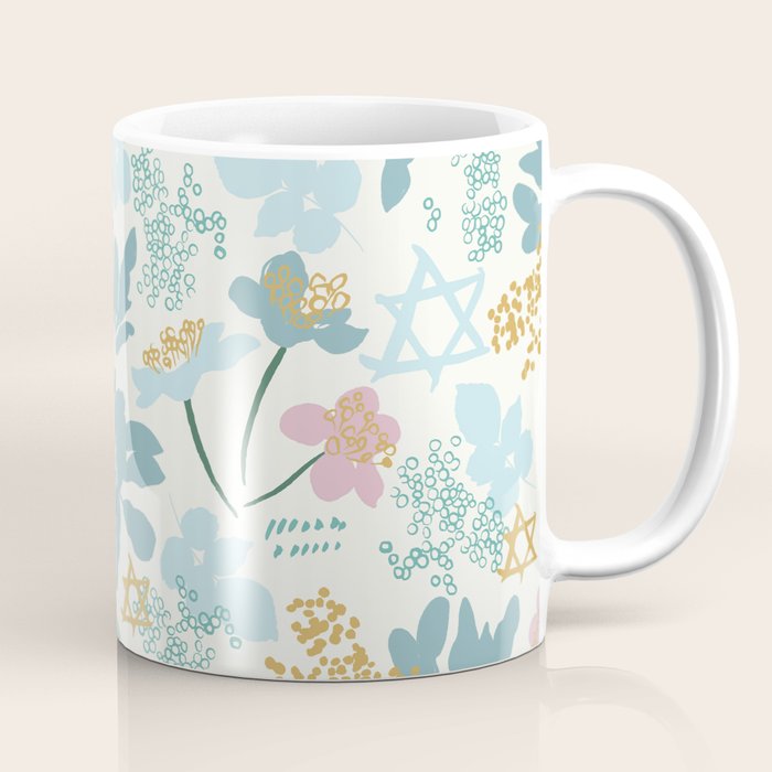 Floral Star of David Coffee Mug Gallery Image 1