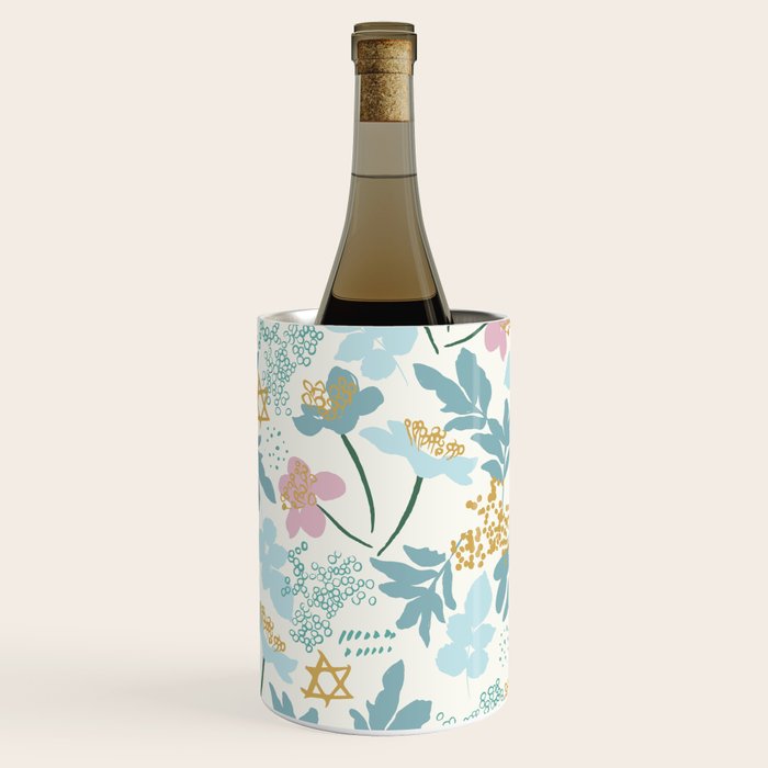 Floral Star of David Wine Chiller Gallery Image 2