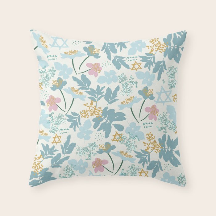 Floral Star of David Throw Pillow Gallery Image 6
