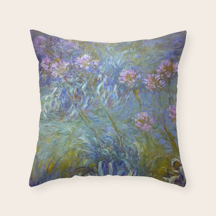 Agapanthus by Claude Monet Throw Pillow Gallery Image 6