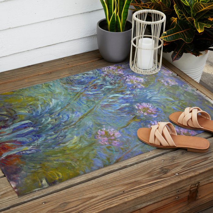 Agapanthus by Claude Monet Outdoor Rug Gallery Image 2