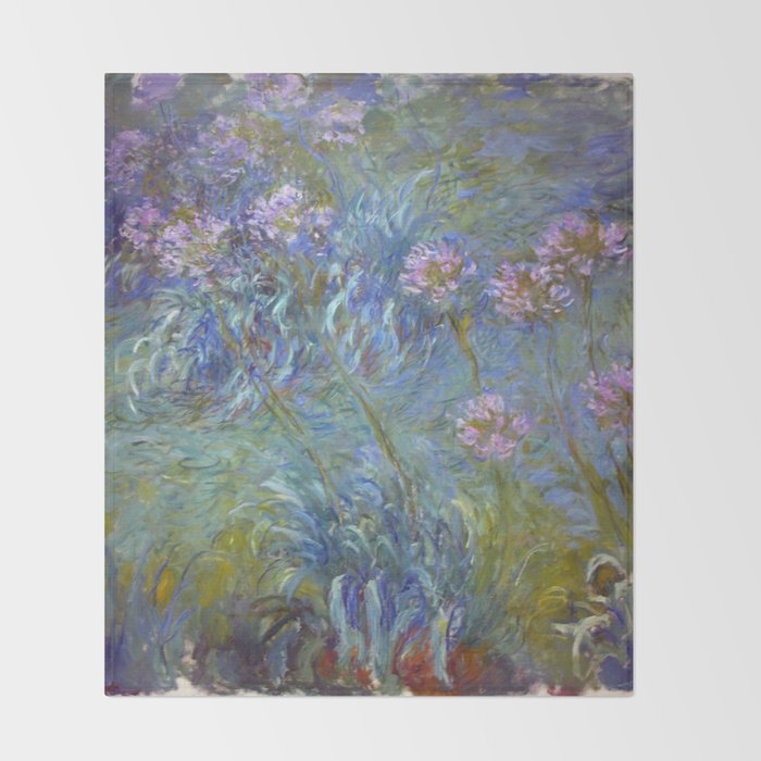 Agapanthus by Claude Monet Throw Blanket Gallery Image 2