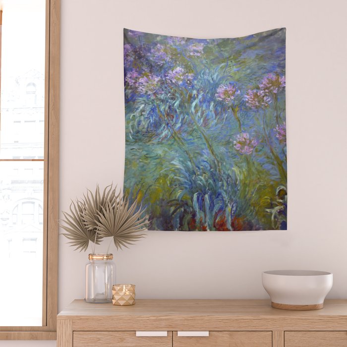 Agapanthus by Claude Monet Wall Tapestry Gallery Image 2