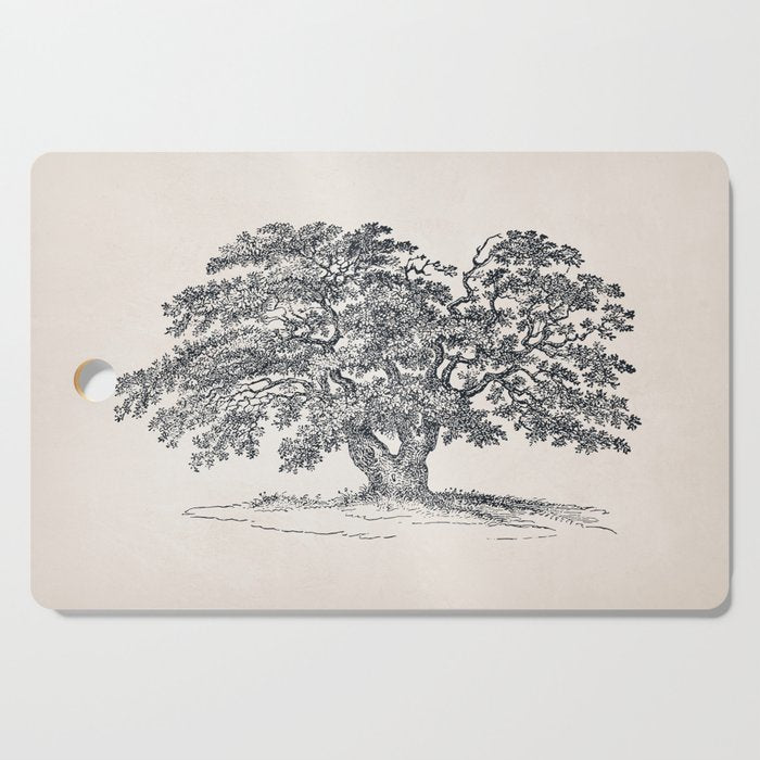 Wide Oak Tree Sketch Cutting Board Gallery Image 1