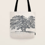 Wide Oak Tree Sketch Tote Bag Gallery Image 1