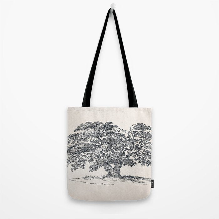 Wide Oak Tree Sketch Tote Bag Gallery Image 2
