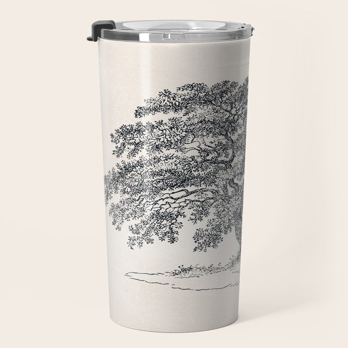 Wide Oak Tree Sketch Travel Mug Gallery Image 3