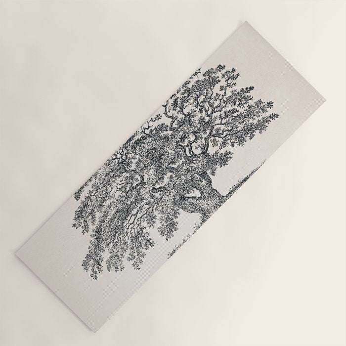 Wide Oak Tree Sketch Yoga Mat Gallery Image 1