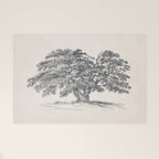 Wide Oak Tree Sketch Welcome Mat Gallery Image 1