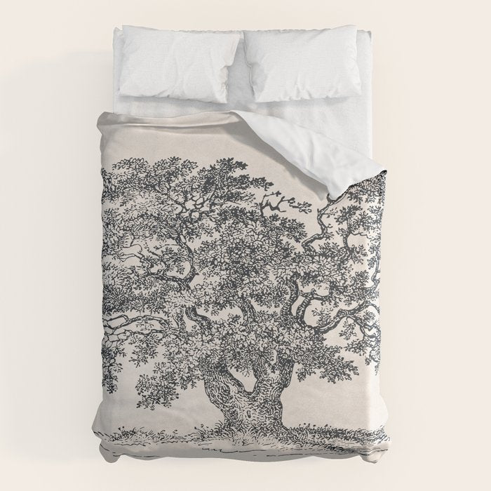 Wide Oak Tree Sketch Duvet Cover Gallery Image 6