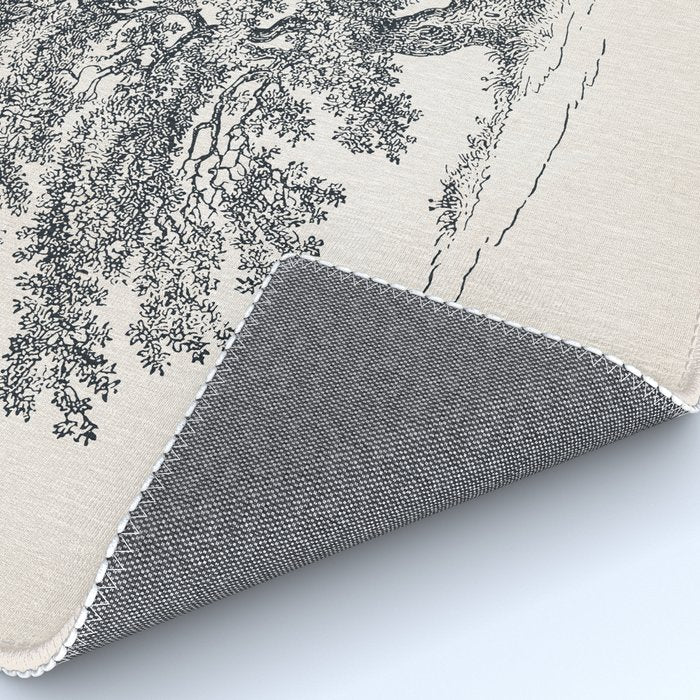 Wide Oak Tree Sketch Rug Gallery Image 4