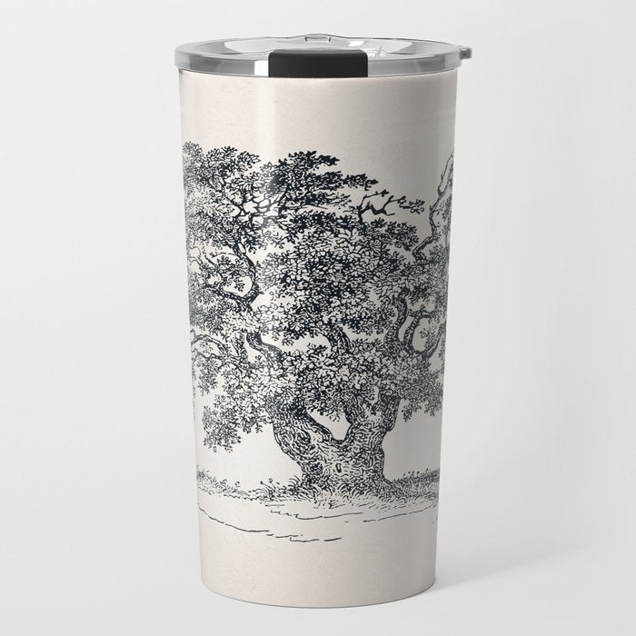 Wide Oak Tree Sketch Travel Mug Gallery Image 1