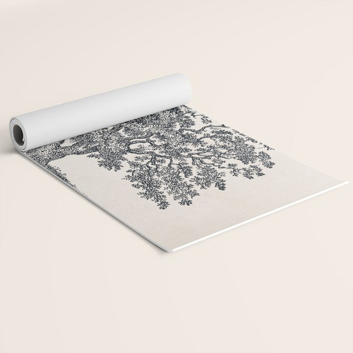 Wide Oak Tree Sketch Yoga Mat Gallery Image 2