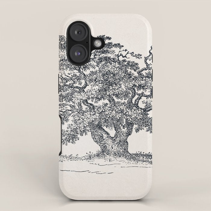 Wide Oak Tree Sketch iPhone Case Gallery Image 1