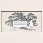 Wide Oak Tree Sketch Desk Mat Gallery Image 1
