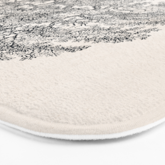 Wide Oak Tree Sketch Bath Mat Gallery Image 3