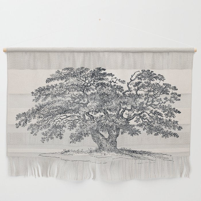 Wide Oak Tree Sketch Wall Hanging Gallery Image 1