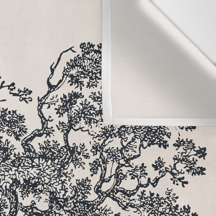 Wide Oak Tree Sketch Wall Tapestry Gallery Image 3