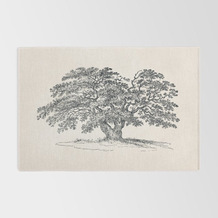 Wide Oak Tree Sketch Rug Gallery Image 2