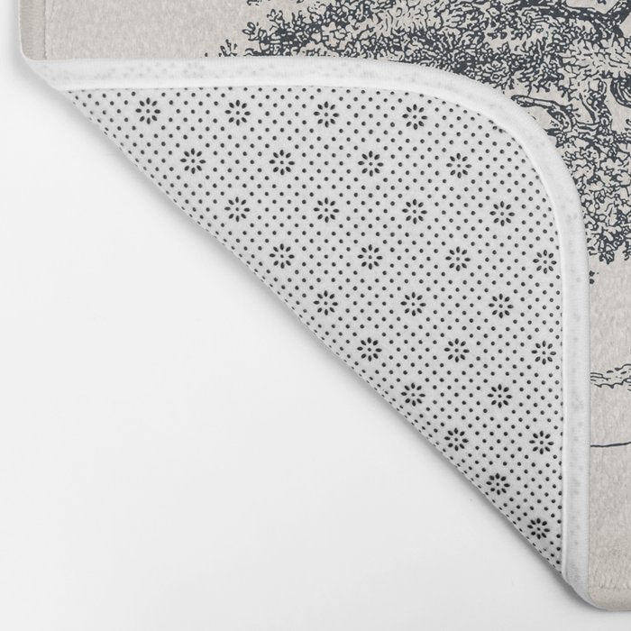 Wide Oak Tree Sketch Bath Mat Gallery Image 2