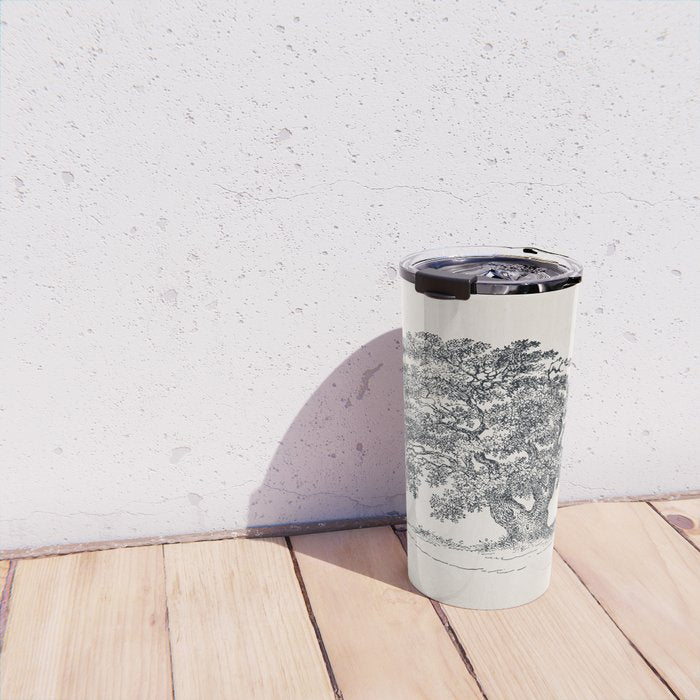 Wide Oak Tree Sketch Travel Mug Gallery Image 4