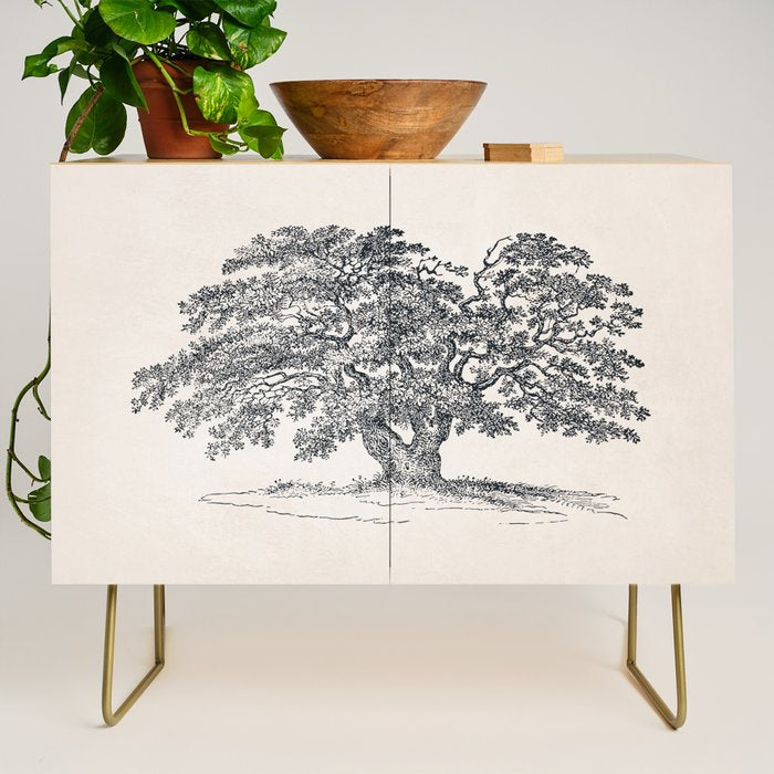 Wide Oak Tree Sketch Credenza Gallery Image 1