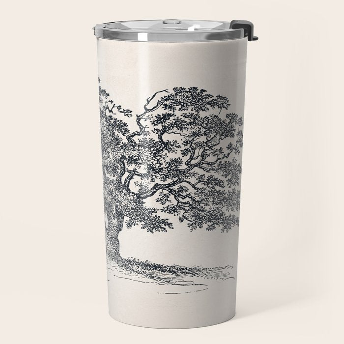 Wide Oak Tree Sketch Travel Mug Gallery Image 2