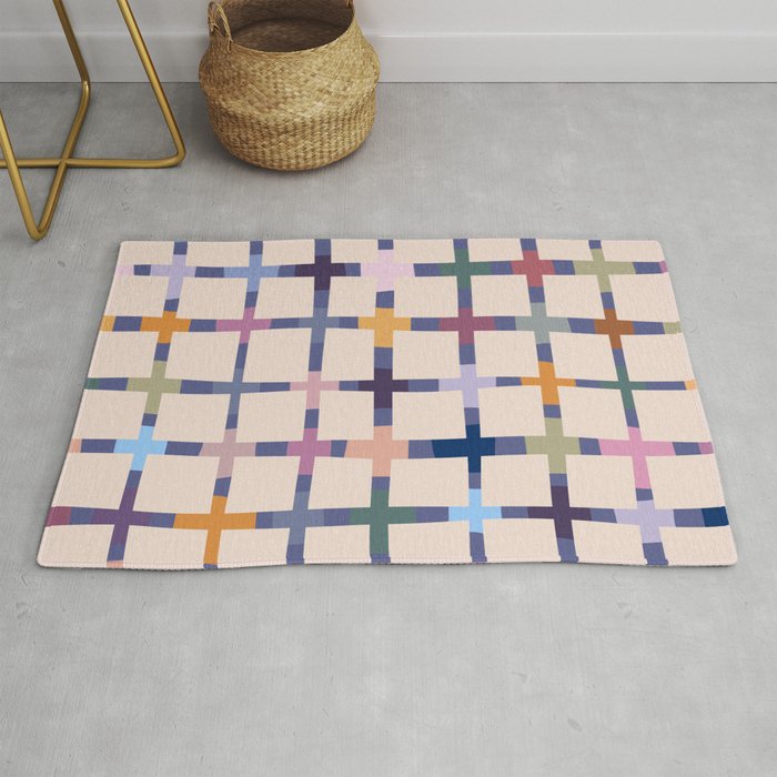 Colorful Patterned Grid II Rug Gallery Image 1