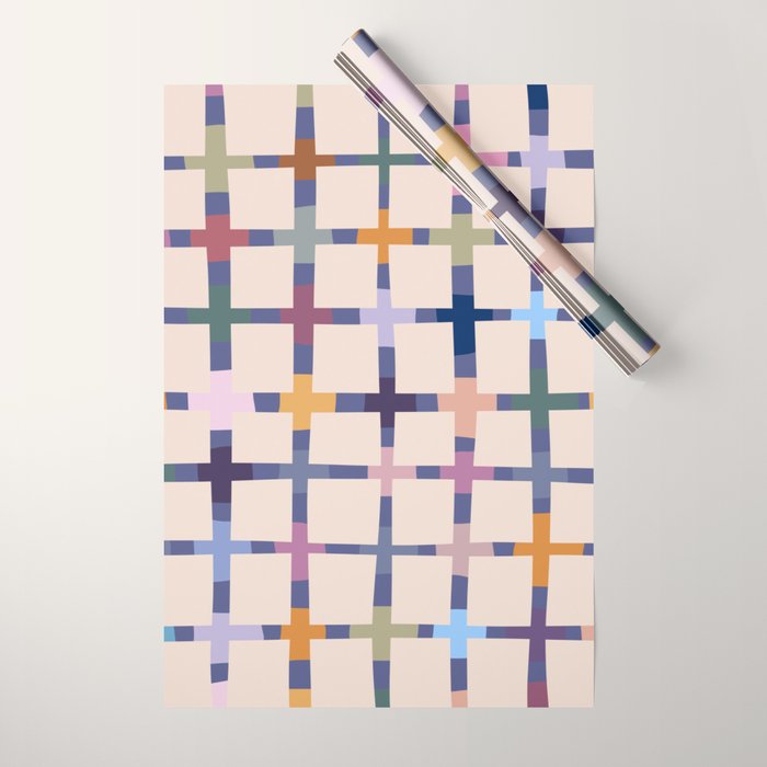 Colorful Patterned Grid II Wrapping Paper Gallery Image 1