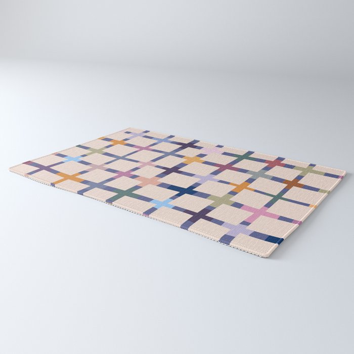 Colorful Patterned Grid II Rug Gallery Image 3