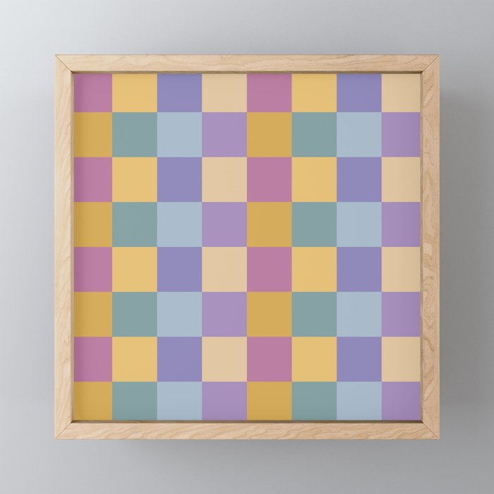 Checkered Multicolor Pattern XXXV Colorful 90s Mini Art Print Gallery Image 1