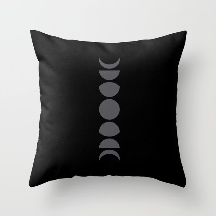 Minimal Moon Phases VII Throw Pillow Gallery Image 1