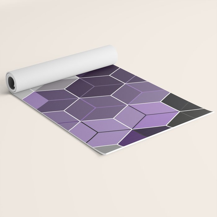 PURPLE GRAY GEOMETRIC COMPOSITION 6 Yoga Mat Gallery Image 2