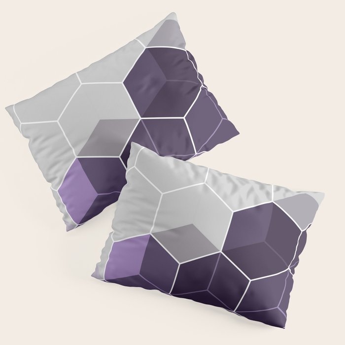 PURPLE GRAY GEOMETRIC COMPOSITION 6 Pillow Sham Gallery Image 3