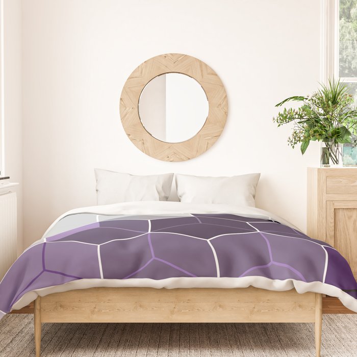 PURPLE GRAY GEOMETRIC COMPOSITION 6 Duvet Cover Gallery Image 3