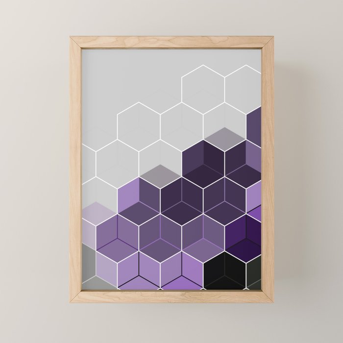 PURPLE GRAY GEOMETRIC COMPOSITION 6 Mini Art Print Gallery Image 1