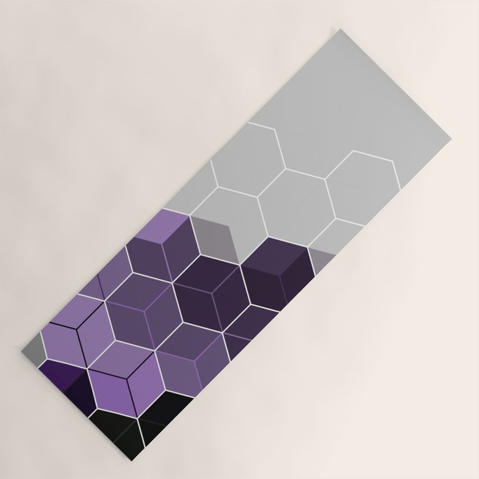 PURPLE GRAY GEOMETRIC COMPOSITION 6 Yoga Mat Gallery Image 1