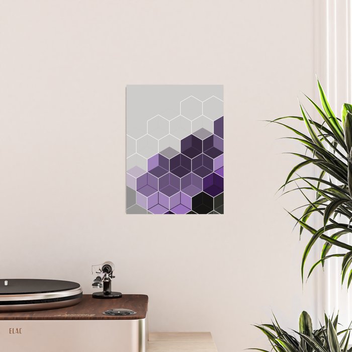 PURPLE GRAY GEOMETRIC COMPOSITION 6 Poster Gallery Image 2