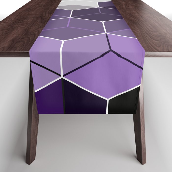 PURPLE GRAY GEOMETRIC COMPOSITION 6 Table Runner Gallery Image 1