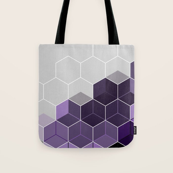 PURPLE GRAY GEOMETRIC COMPOSITION 6 Tote Bag Gallery Image 1