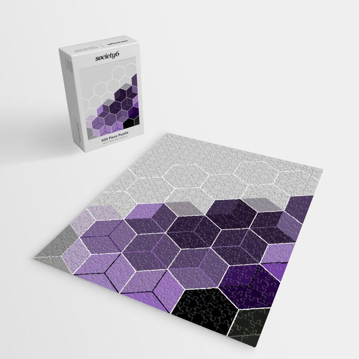 PURPLE GRAY GEOMETRIC COMPOSITION 6 Jigsaw Puzzle Gallery Image 2