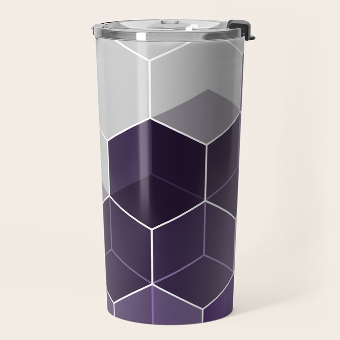 PURPLE GRAY GEOMETRIC COMPOSITION 6 Travel Mug Gallery Image 2
