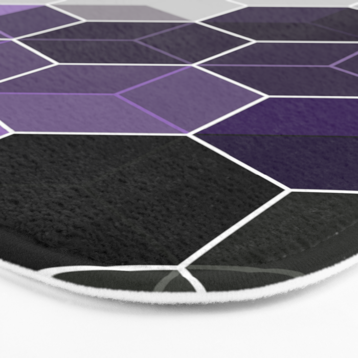 PURPLE GRAY GEOMETRIC COMPOSITION 6 Bath Mat Gallery Image 3