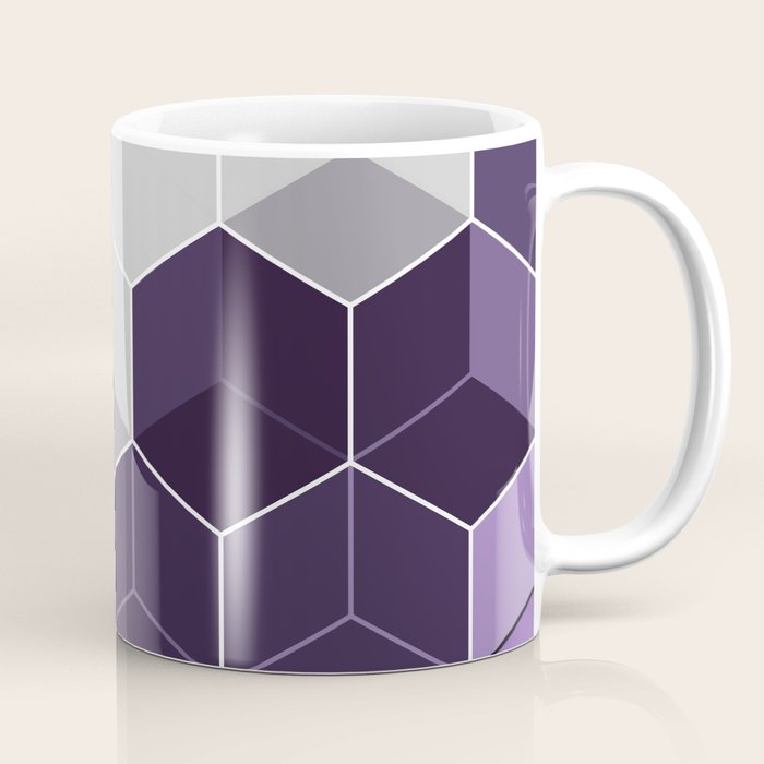PURPLE GRAY GEOMETRIC COMPOSITION 6 Coffee Mug Gallery Image 1