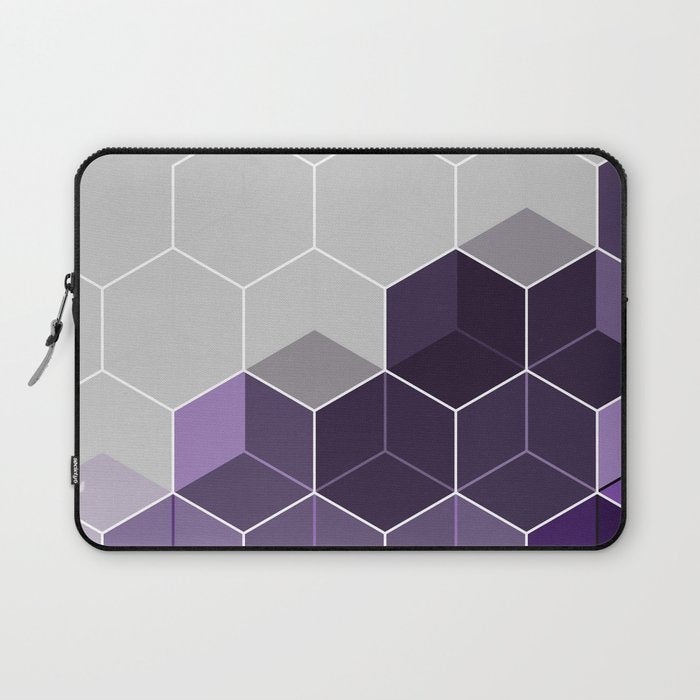 PURPLE GRAY GEOMETRIC COMPOSITION 6 Laptop Sleeve Gallery Image 1