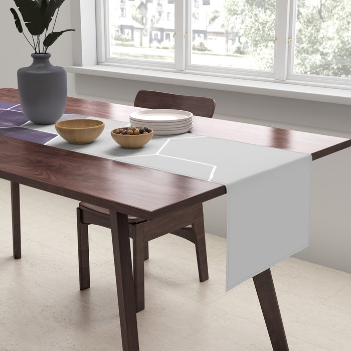PURPLE GRAY GEOMETRIC COMPOSITION 6 Table Runner Gallery Image 2