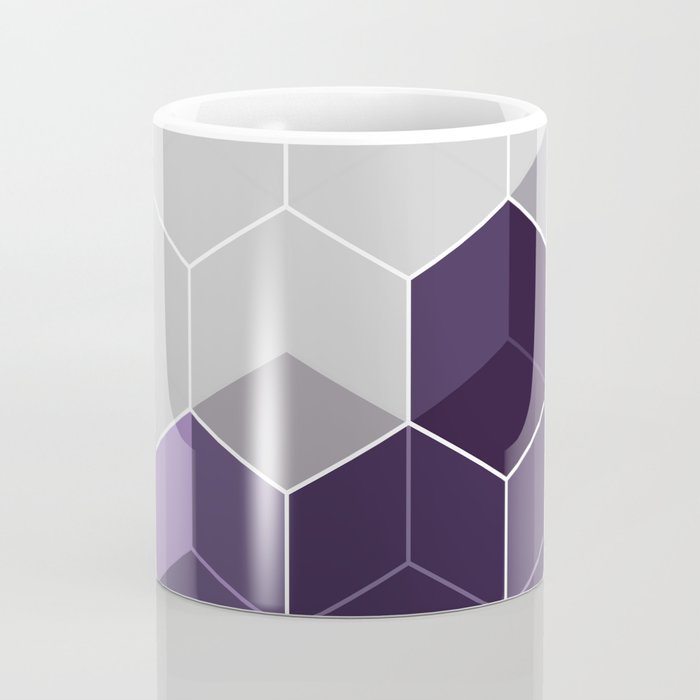 PURPLE GRAY GEOMETRIC COMPOSITION 6 Coffee Mug Gallery Image 4
