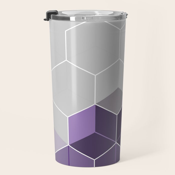 PURPLE GRAY GEOMETRIC COMPOSITION 6 Travel Mug Gallery Image 3