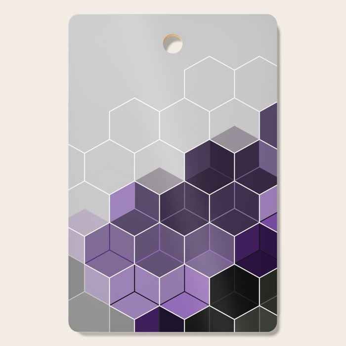 PURPLE GRAY GEOMETRIC COMPOSITION 6 Cutting Board Gallery Image 1