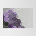 PURPLE GRAY GEOMETRIC COMPOSITION 6 Rug Gallery Image 2
